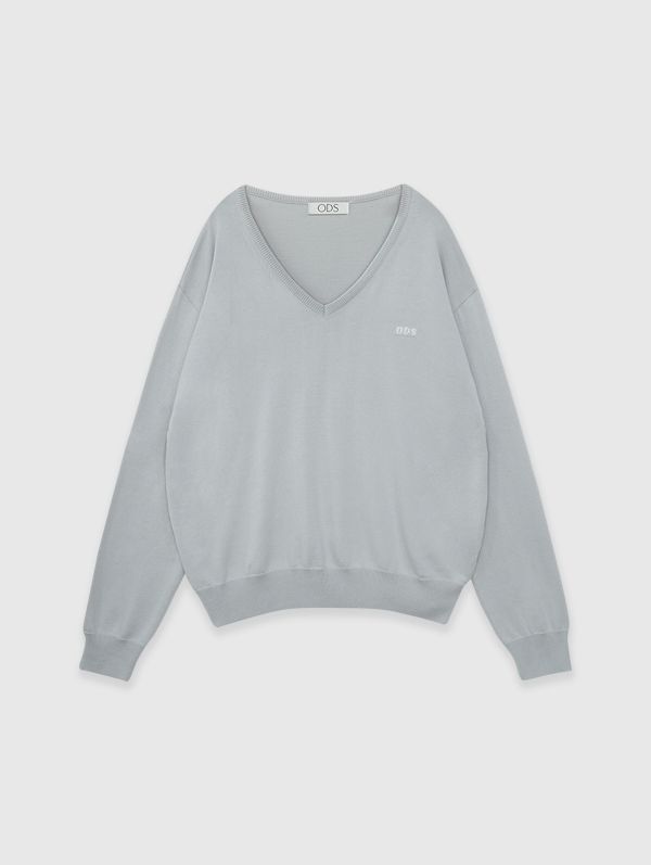 [3rd 재입고] CLASSIC V NECK KNIT (MINT GREY)